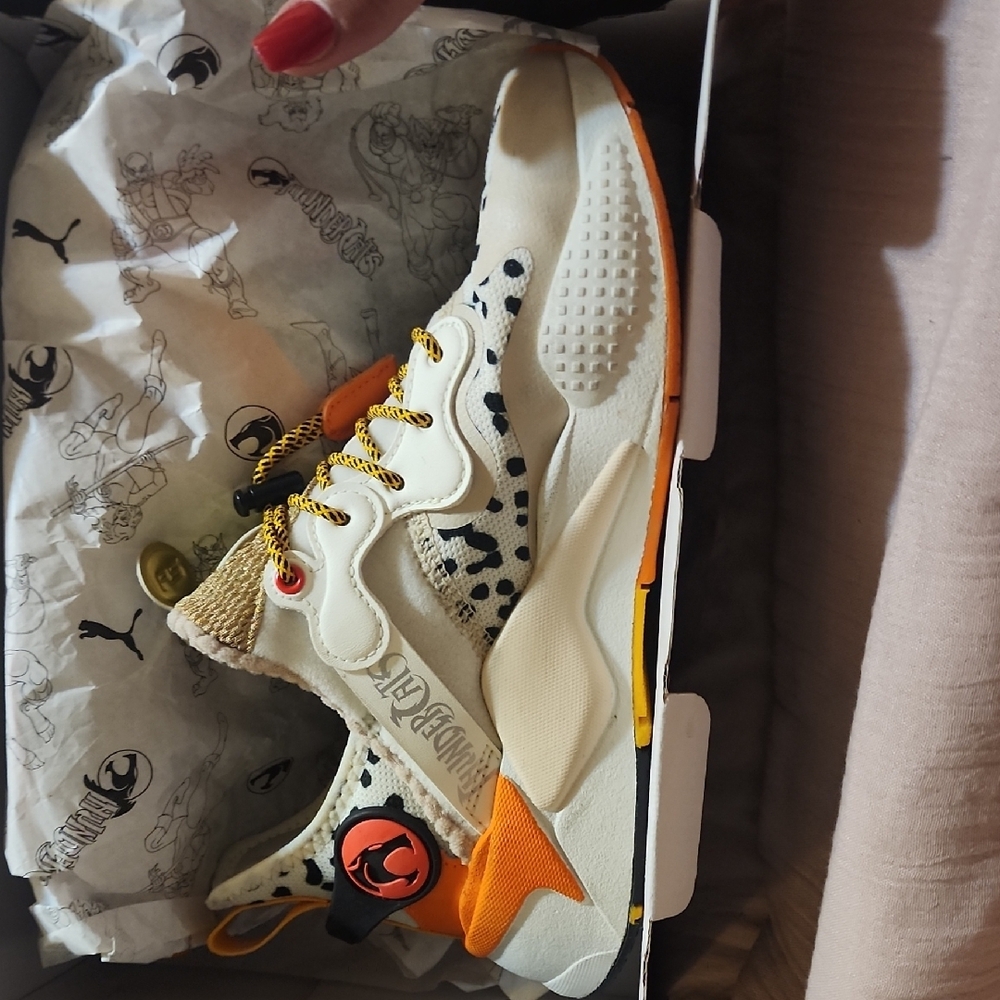 Puma Cream and Orange Sneakers